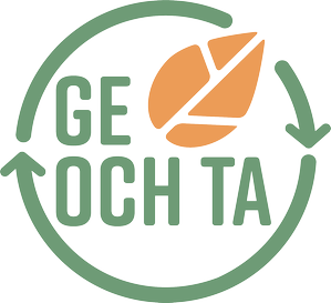 Logotyp för återbrukskonceptet Ge och Ta.