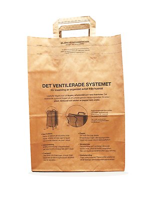 Brun matavfallspåse i papp, med handtag, 19 liter.