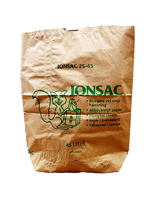Brun matavfallspåse i papp, 45 liter.