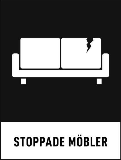 Piktogram stoppade möbler.
