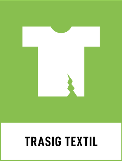 Piktogram trasig textil.