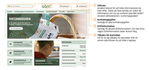 Skärmklipp med beskrivning av startsidan på nya webben.